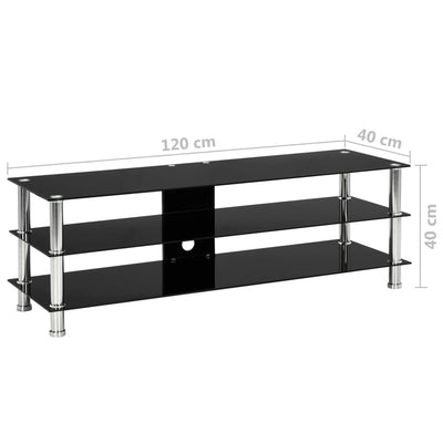 vidaXL TV Stand Transparent 120x40x40 cm Tempered Glass