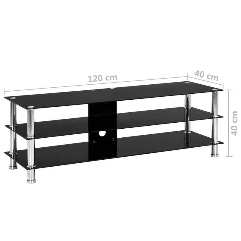 vidaXL TV Stand Transparent 120x40x40 cm Tempered Glass