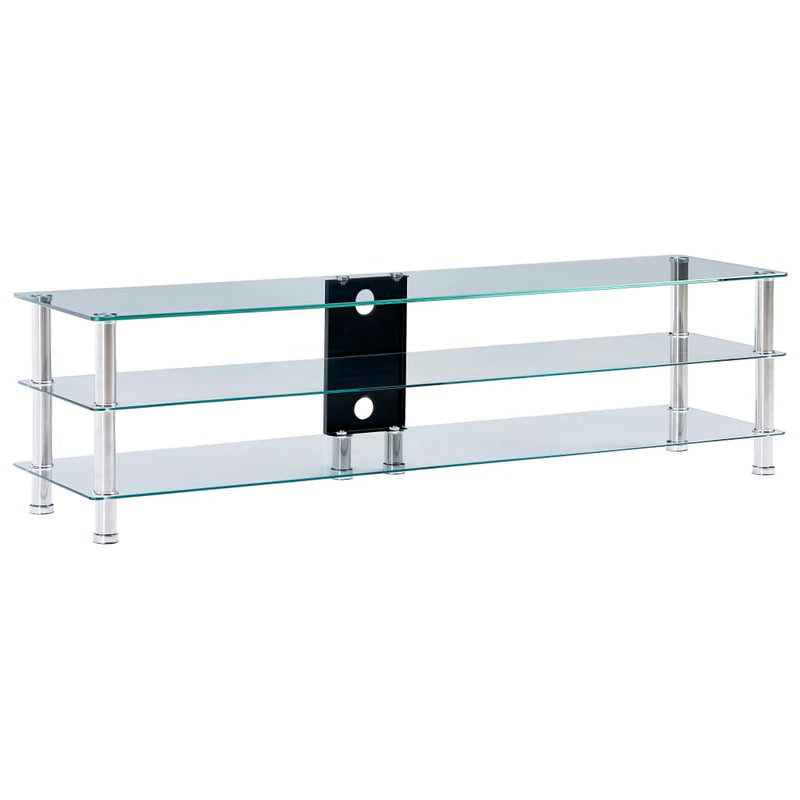 vidaXL TV Stand Transparent 120x40x40 cm Tempered Glass