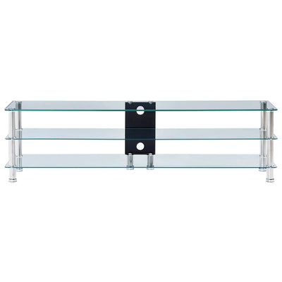 vidaXL TV Stand Transparent 120x40x40 cm Tempered Glass