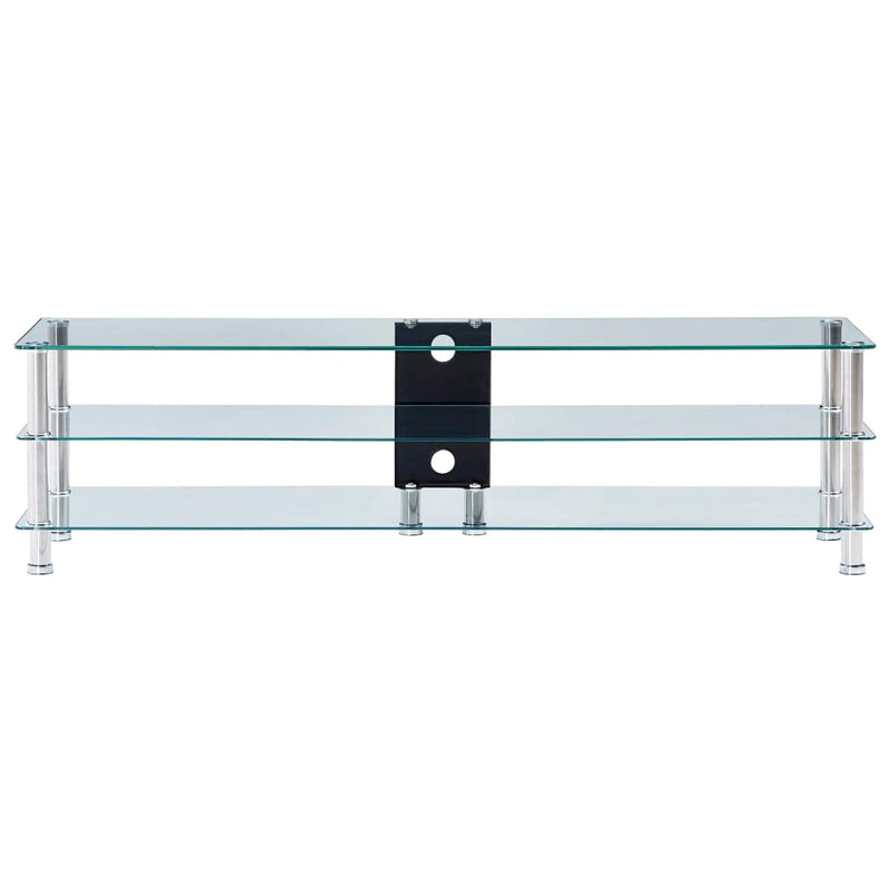 vidaXL TV Stand Transparent 120x40x40 cm Tempered Glass