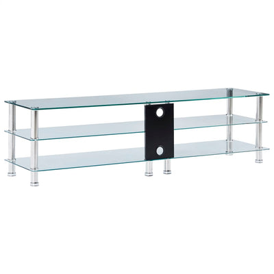 vidaXL TV Stand Transparent 120x40x40 cm Tempered Glass