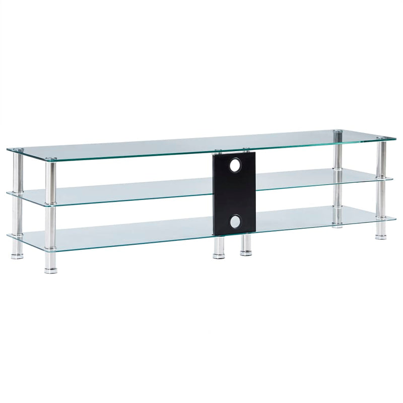 vidaXL TV Stand Transparent 120x40x40 cm Tempered Glass