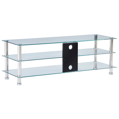 vidaXL TV Stand Transparent 120x40x40 cm Tempered Glass