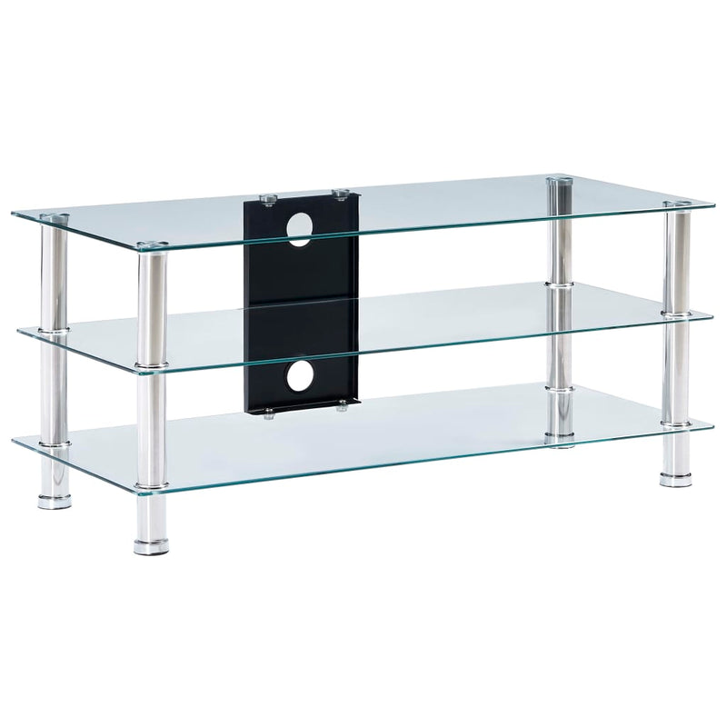 vidaXL TV Stand Transparent 120x40x40 cm Tempered Glass