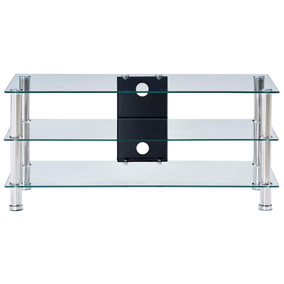vidaXL TV Stand Transparent 120x40x40 cm Tempered Glass