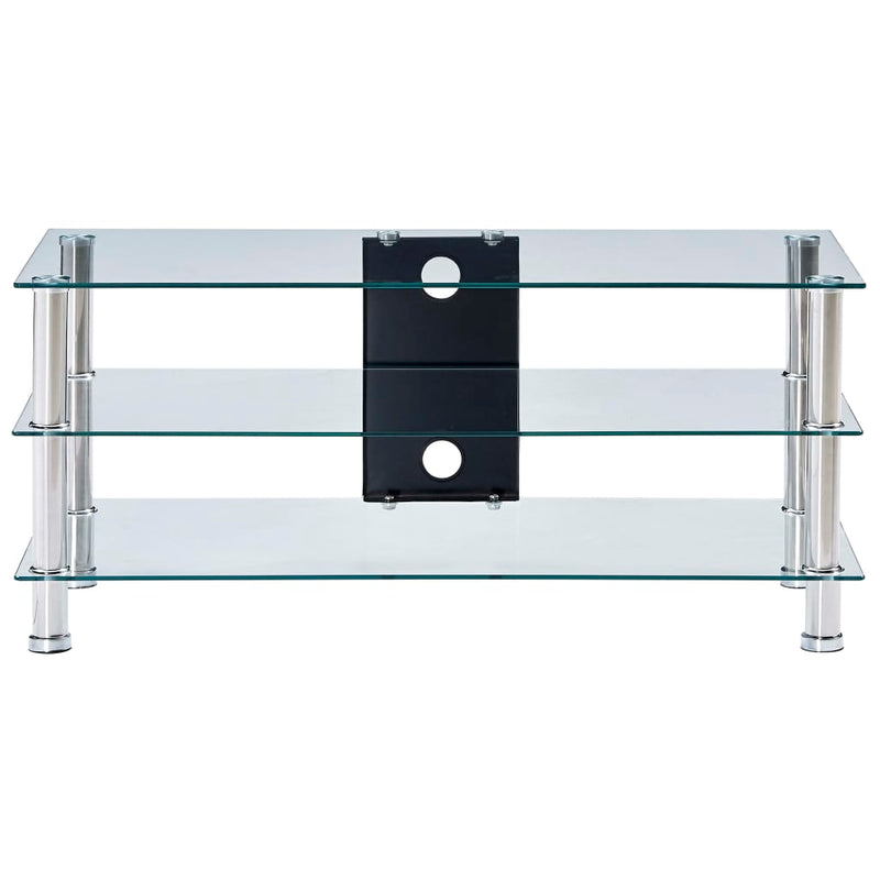 vidaXL TV Stand Transparent 120x40x40 cm Tempered Glass
