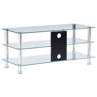 vidaXL TV Stand Transparent 120x40x40 cm Tempered Glass