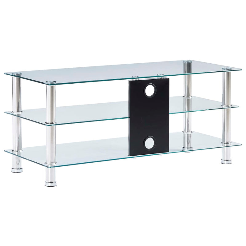 vidaXL TV Stand Transparent 120x40x40 cm Tempered Glass