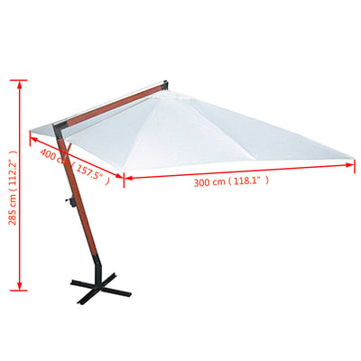 vidaXL Parasol 300 x 400 cm White