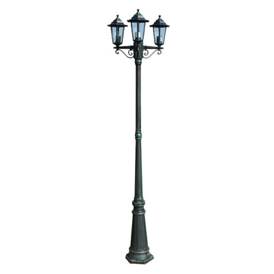 vidaXL Garden Light Post 3-arms 215 cm Dark Green/Black Aluminium
