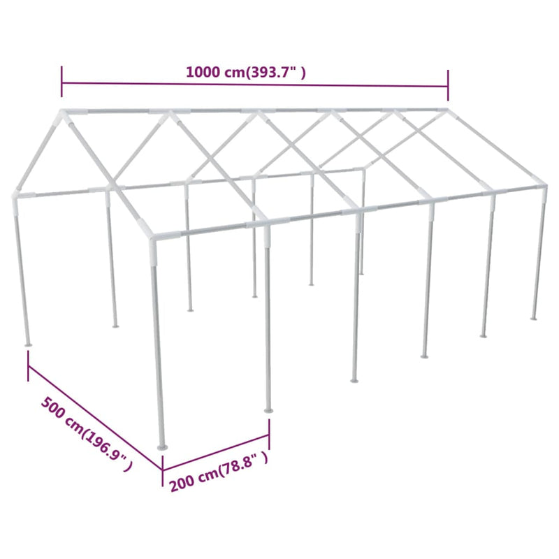 vidaXL Steel Frame for Party Tent 10 x 5 m