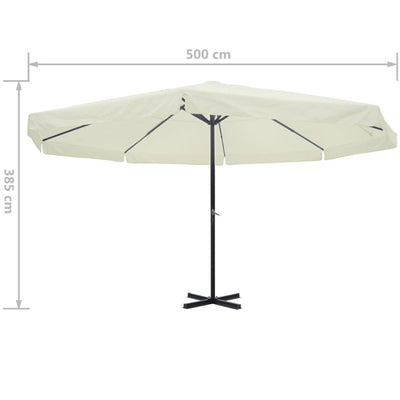 vidaXL Parasol Samos 500 cm Aluminium White