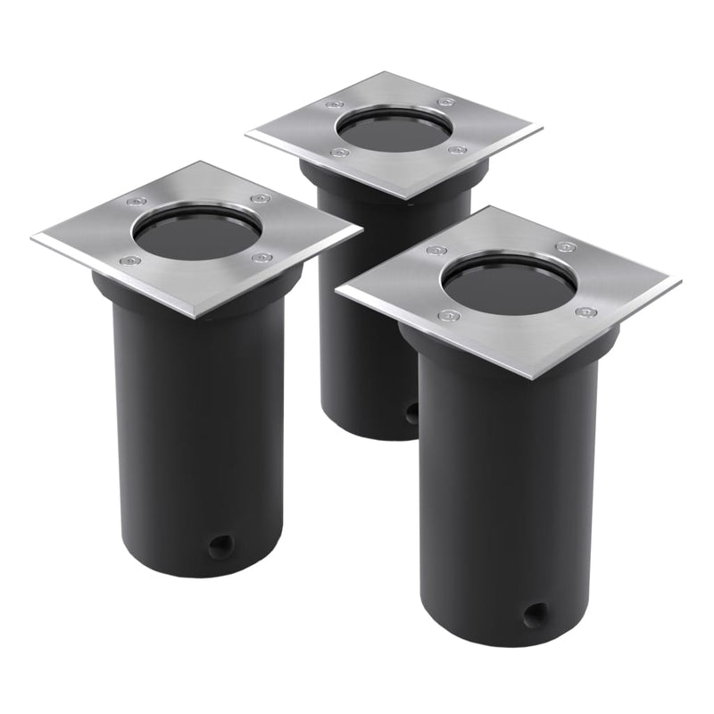 vidaXL Outdoor Ground Lights 3 pcs Square
