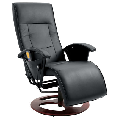 vidaXL Massage Chair Black Faux Leather