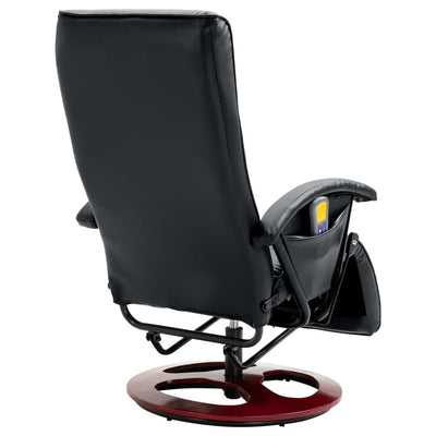 vidaXL Massage Chair Black Faux Leather