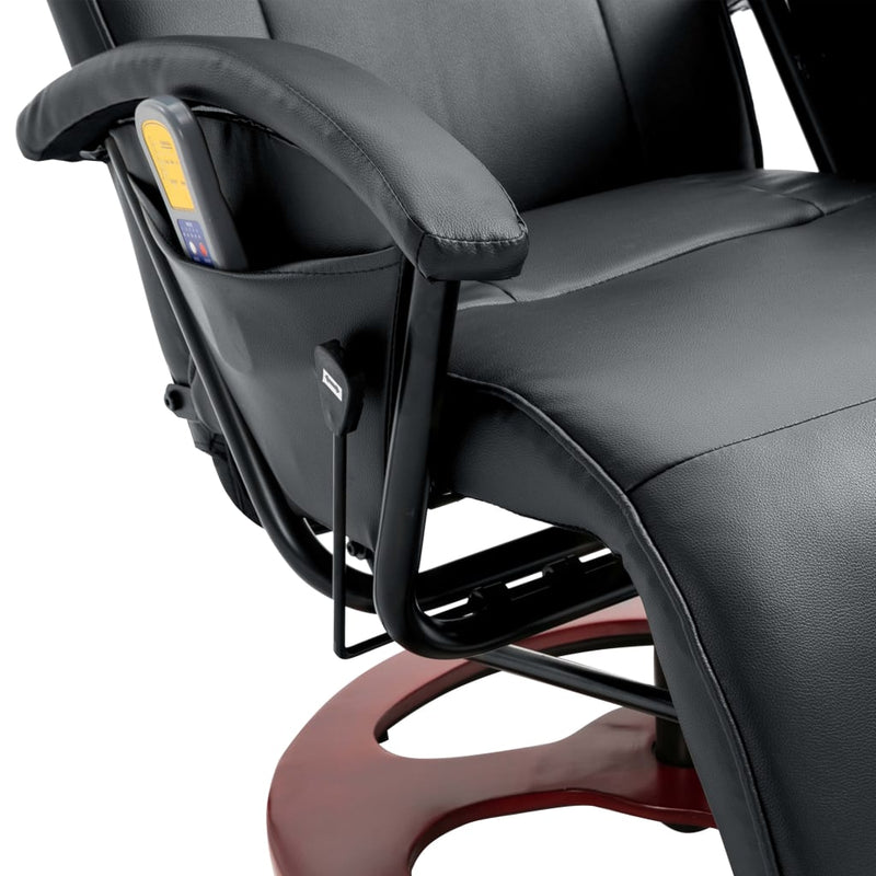 vidaXL Massage Chair Black Faux Leather