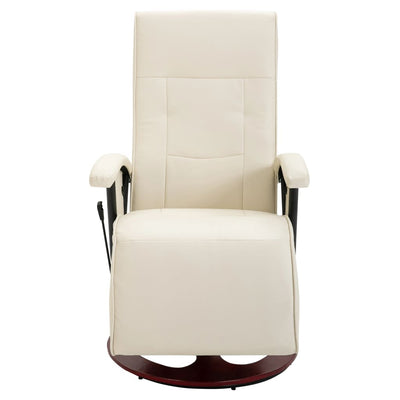 vidaXL Massage Chair Cream White Faux Leather