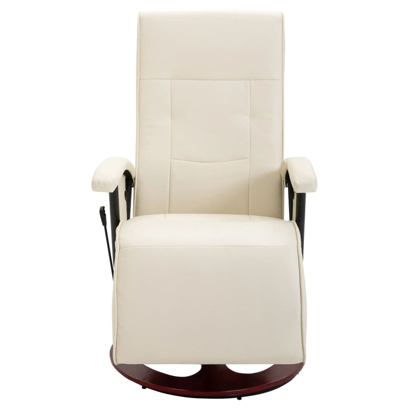 vidaXL Massage Chair Cream White Faux Leather