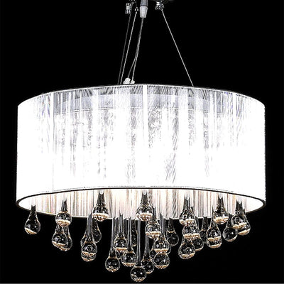 vidaXL Chandelier with 85 Crystals White