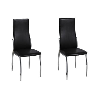 vidaXL Dining Chairs 2 pcs Black Faux Leather