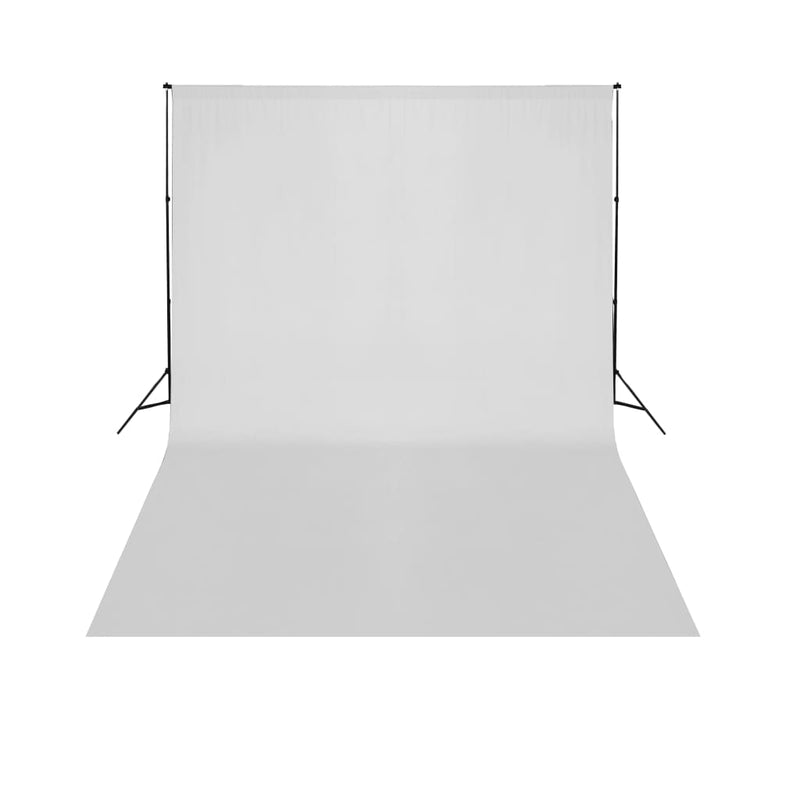 vidaXL Telescopic Background Support System + White Backdrop 3x5 m