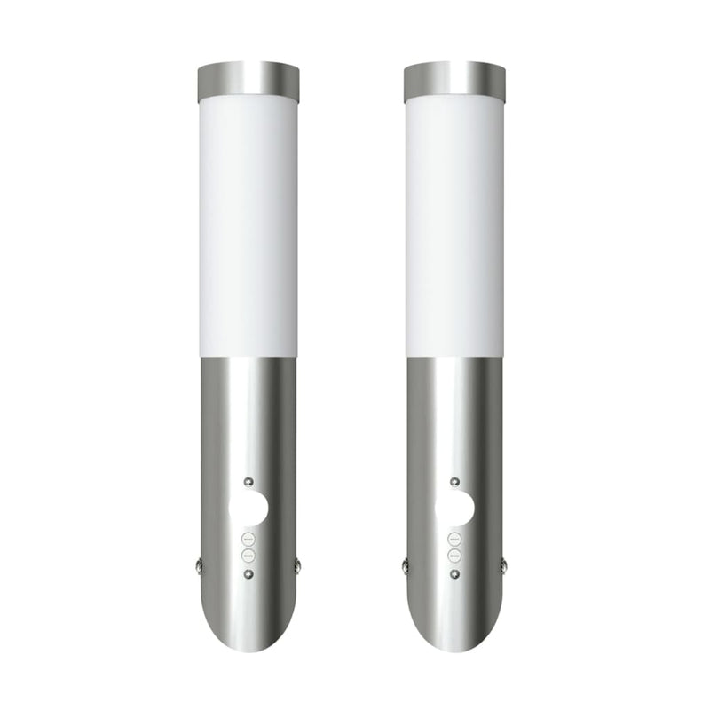 2 Motion Detector Stainless Steel Wall Lights