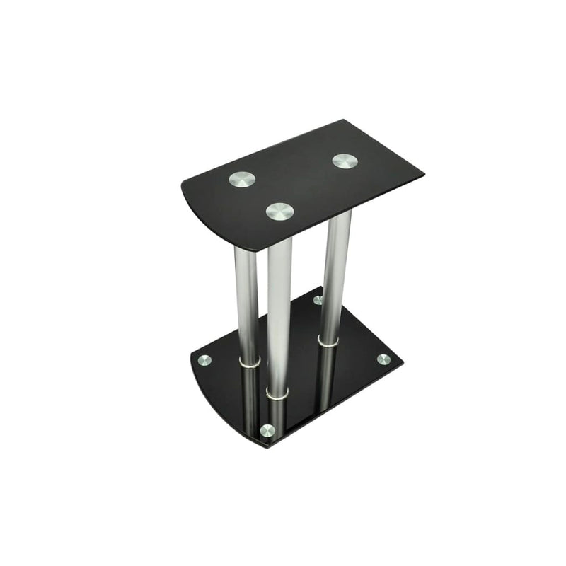 Aluminum Speaker Stands Transparent Safety Glass 2pcs