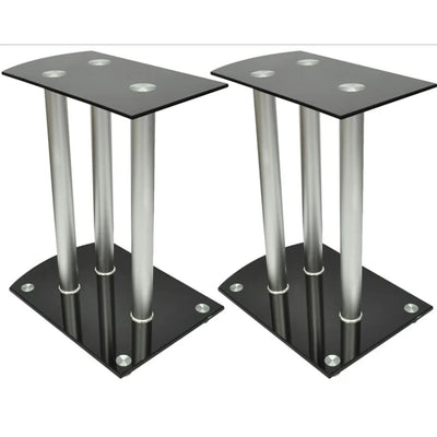 Aluminum Speaker Stands Transparent Safety Glass 2pcs