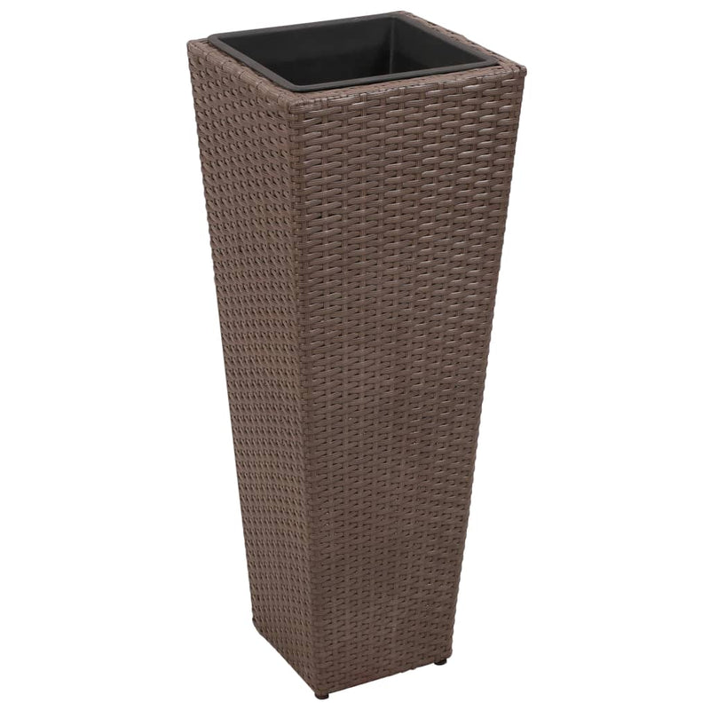 3 Rattan Flower Raised Beds Black