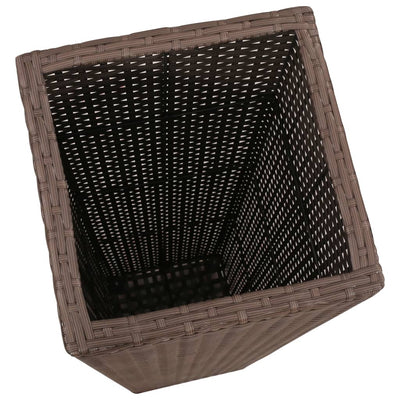 3 Rattan Flower Raised Beds Black