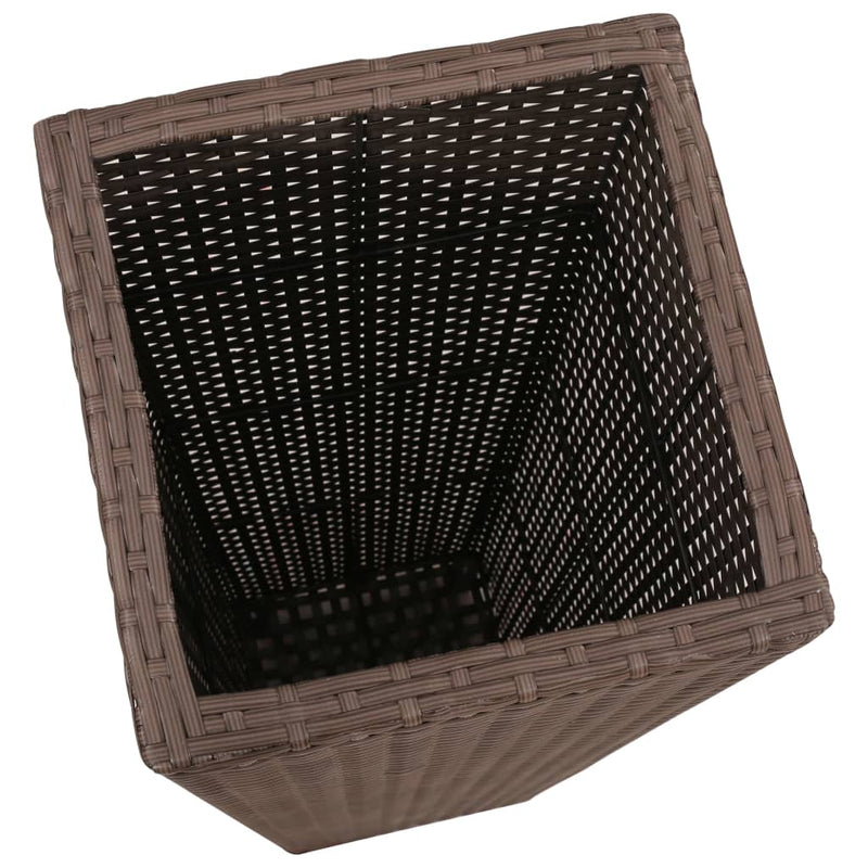 3 Rattan Flower Raised Beds Black