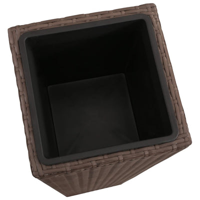3 Rattan Flower Raised Beds Black