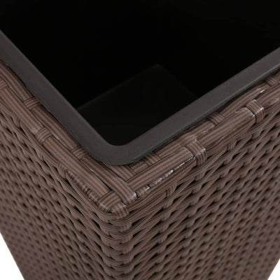 3 Rattan Flower Raised Beds Black