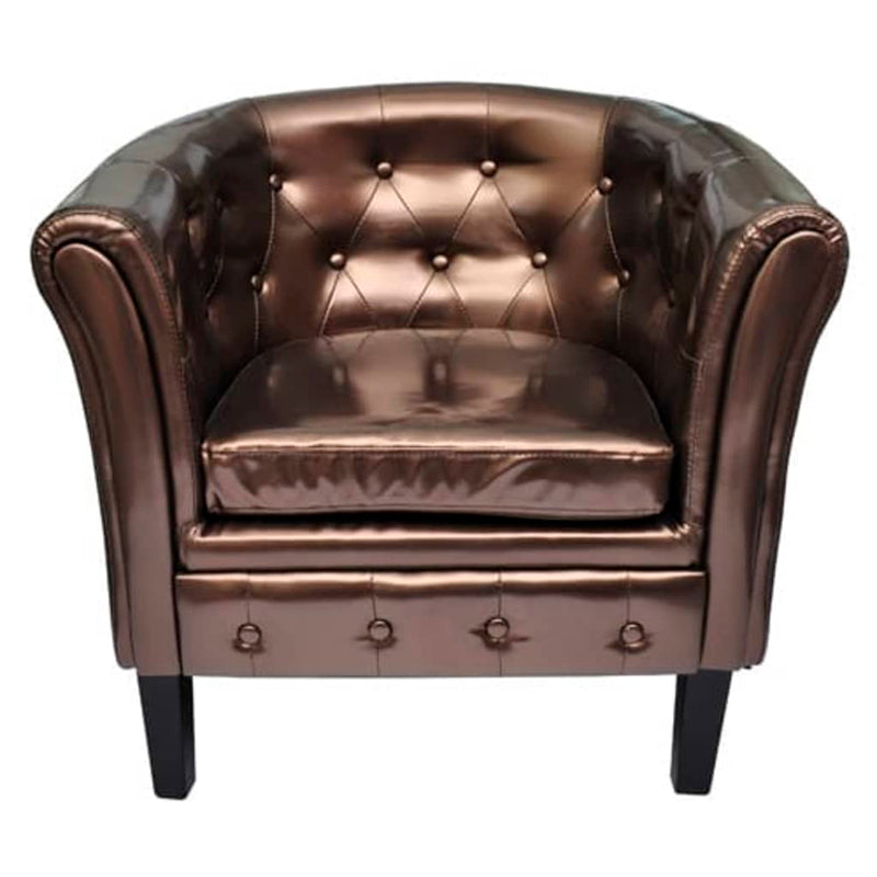 vidaXL Tub Chair Silver Faux Leather