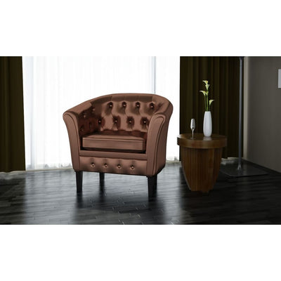 vidaXL Tub Chair Silver Faux Leather