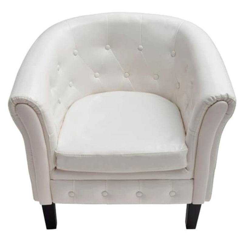 vidaXL Tub Chair Silver Faux Leather