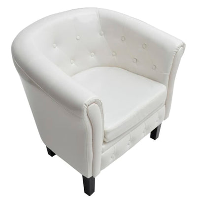 vidaXL Tub Chair Silver Faux Leather