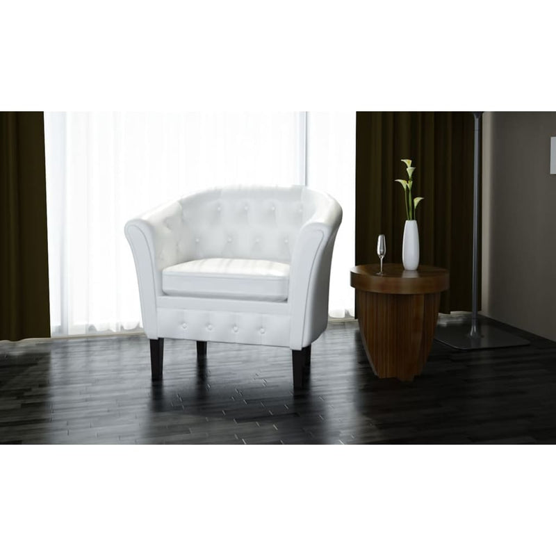 vidaXL Tub Chair Silver Faux Leather