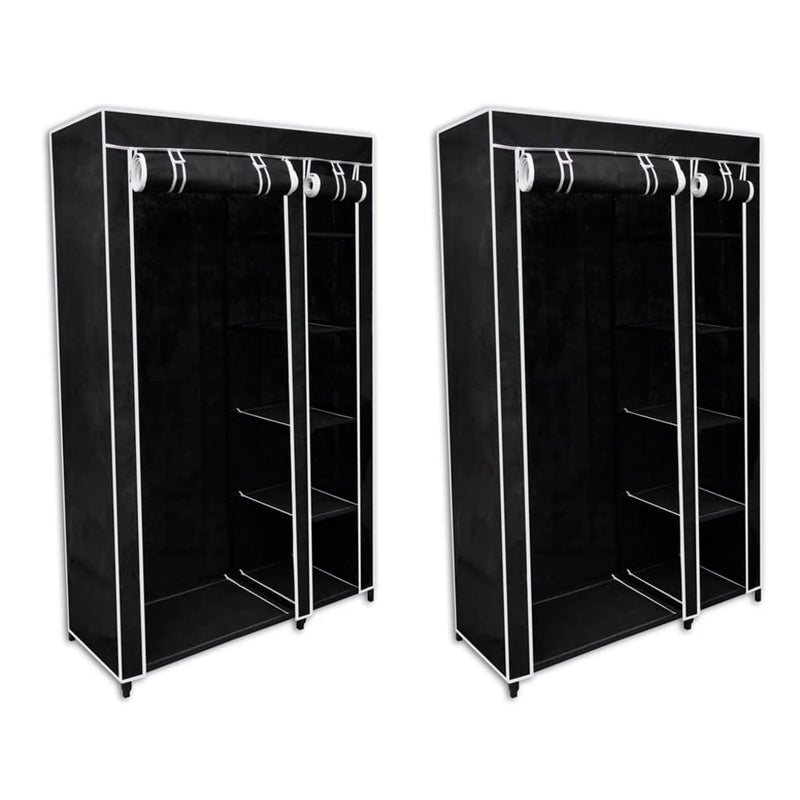 vidaXL Wardrobes 2 pcs Black Fabric