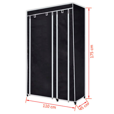 vidaXL Wardrobes 2 pcs Black Fabric