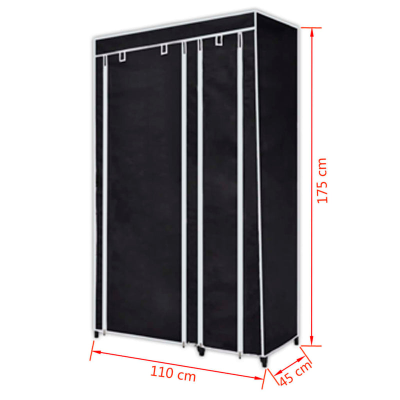 vidaXL Wardrobes 2 pcs Black Fabric