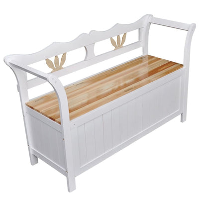 vidaXL Storage Bench 126x42x75 cm Wood White