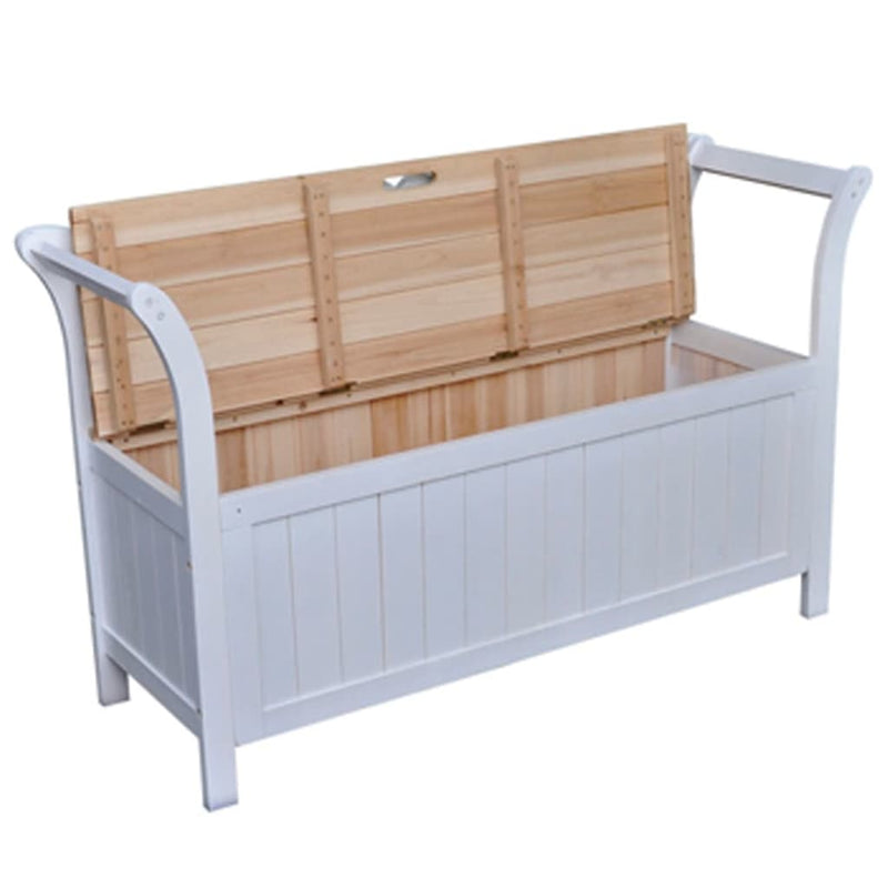 vidaXL Storage Bench 126x42x75 cm Wood White