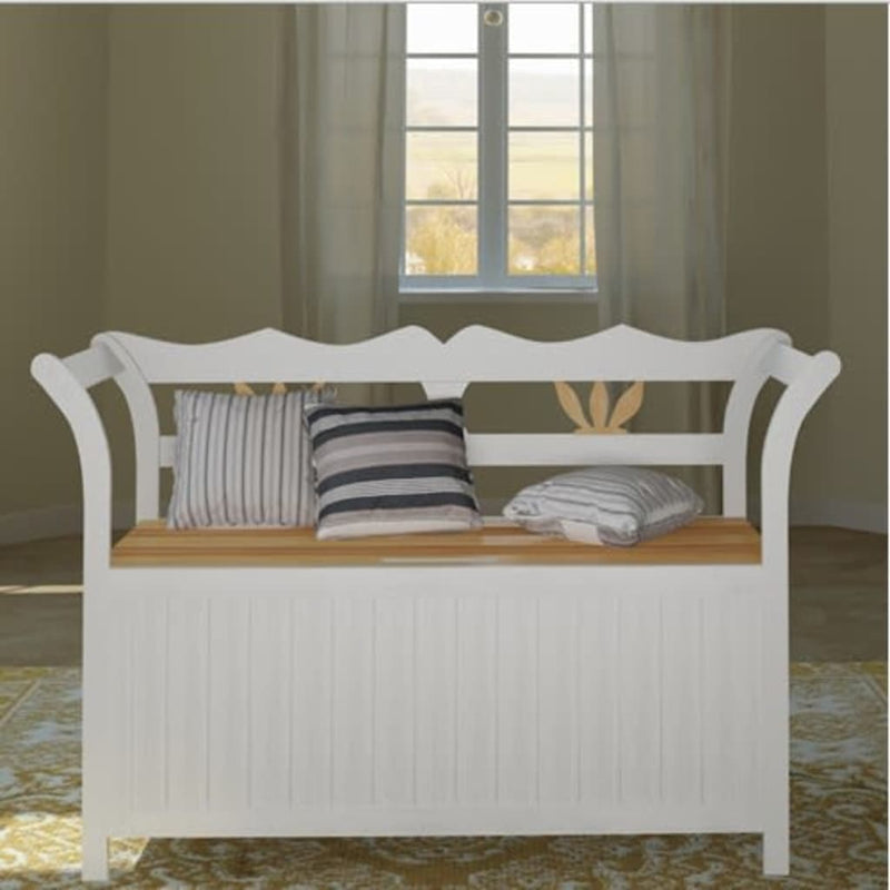 vidaXL Storage Bench 126x42x75 cm Wood White
