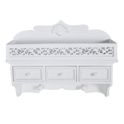 Wall Shelf/Peg with 3 Drawers 2 Hooks