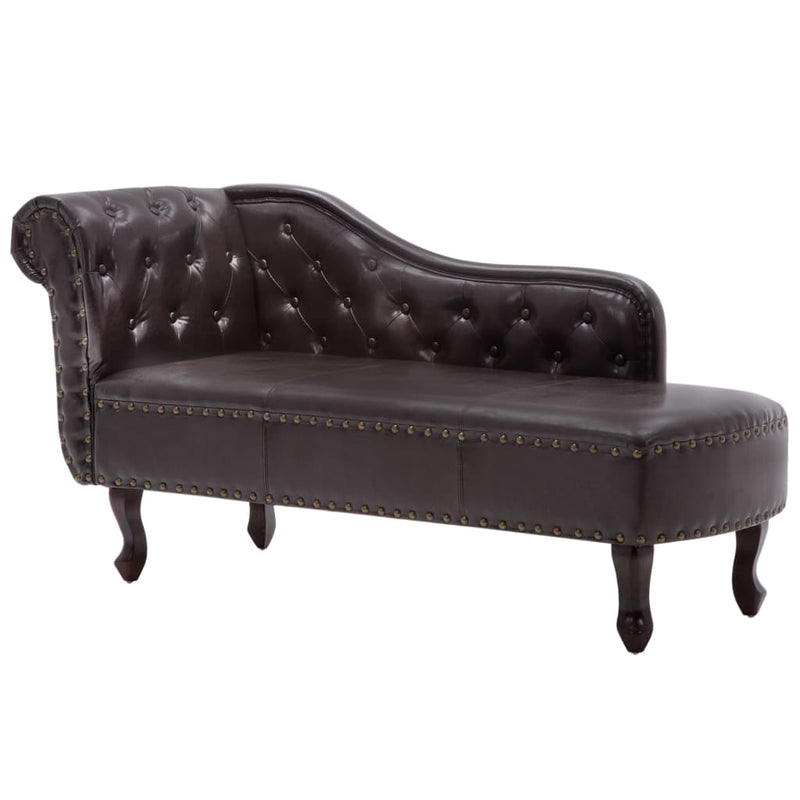 vidaXL Chaise Longue Dark Brown Faux Leather