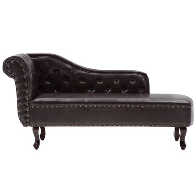 vidaXL Chaise Longue Dark Brown Faux Leather