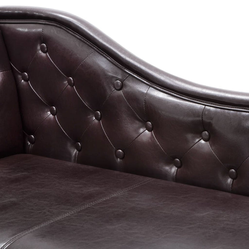 vidaXL Chaise Longue Dark Brown Faux Leather