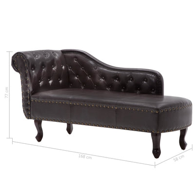 vidaXL Chaise Longue Dark Brown Faux Leather